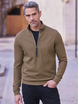 Lerros effen sweatshirt/troyer, bold camel