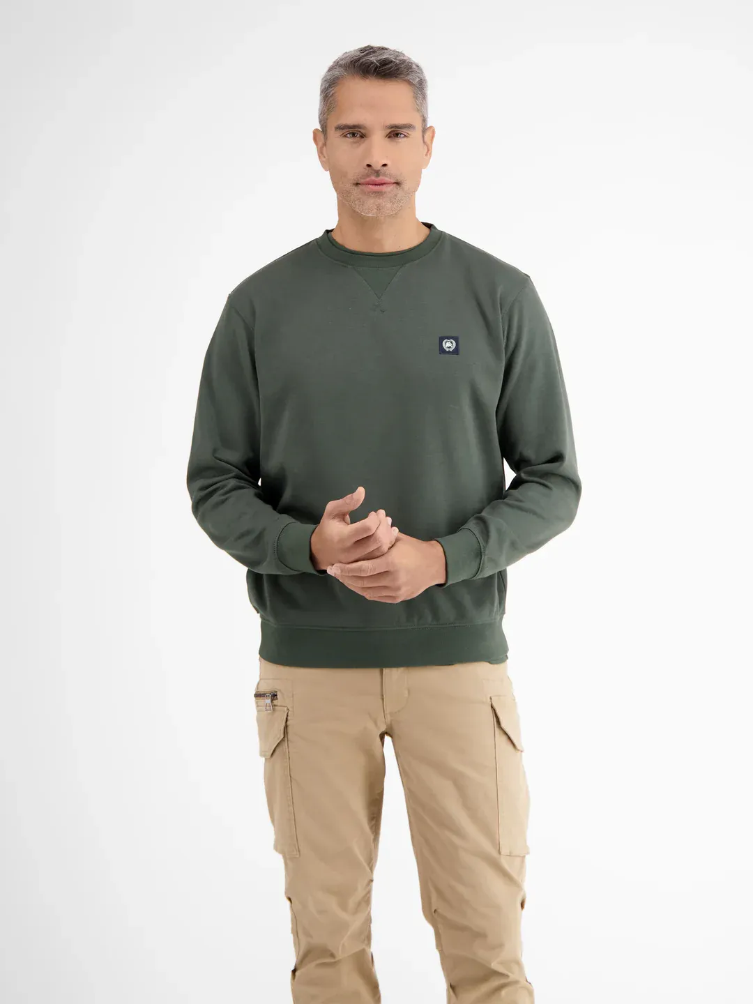 Lerros sportieve sweater, chilled olive