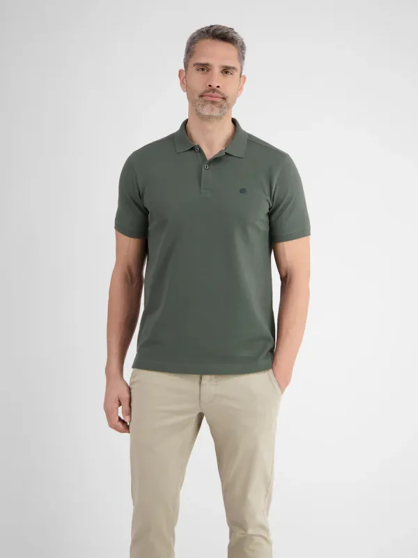 Lerros basic poloshirt, effen kleur, chilled olive