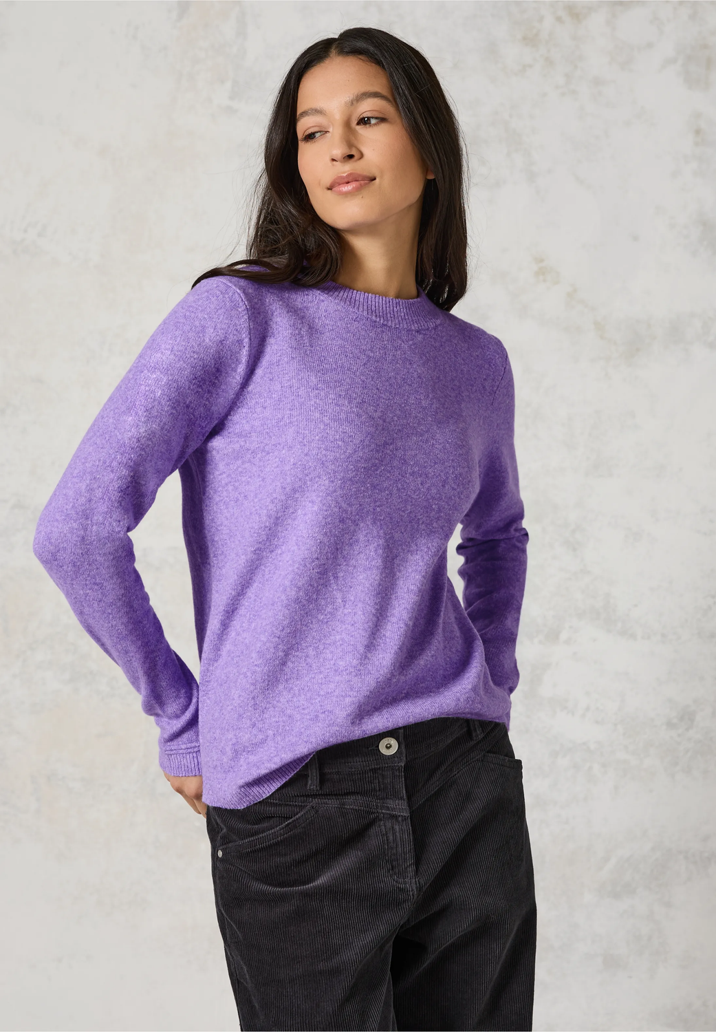 Cecil Cosy High Round neck, wild lilac melange