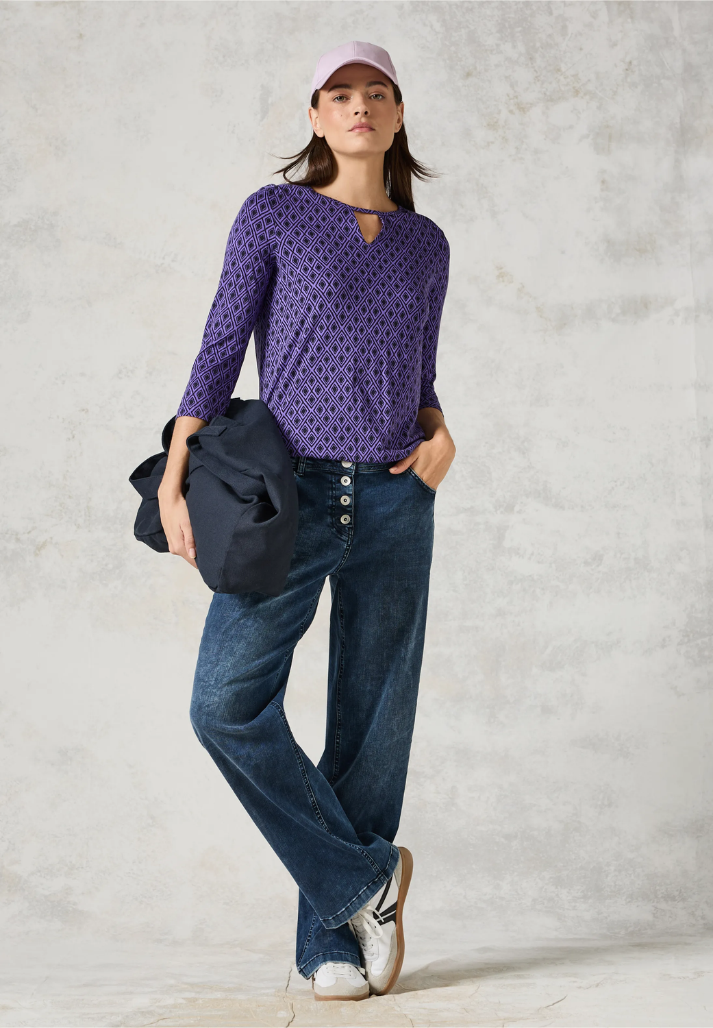 Cecil Minimal Rhomb Print Tun, wild lilac