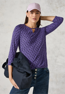 Cecil Minimal Rhomb Print Tun, wild lilac