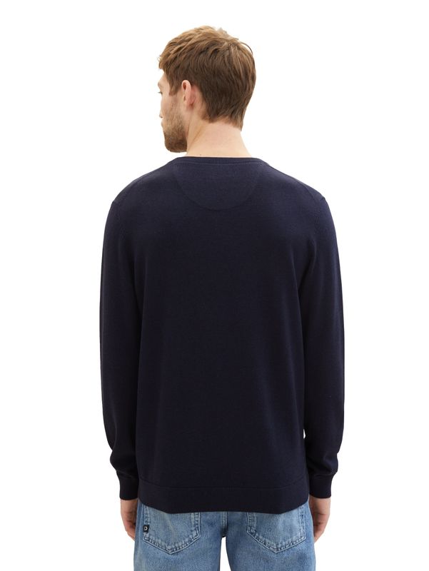 Tom Tailor gebreide trui met V-hals,, Knitted Navy Melange