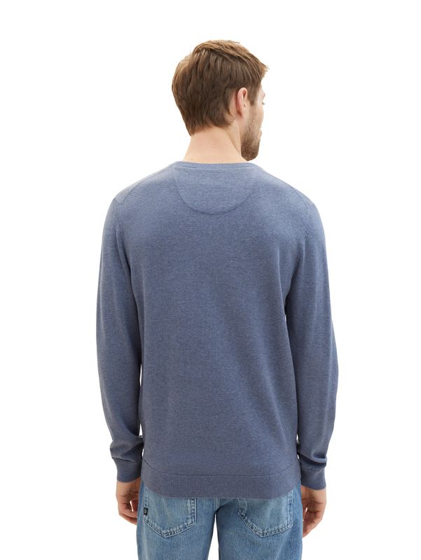 Tom Tailor gebreide trui met V-hals, vintage indigo blue