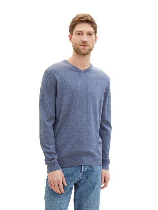 Tom Tailor gebreide trui met V-hals, vintage indigo blue