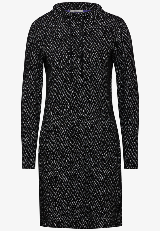 Cecil Jacquard Dress, Black