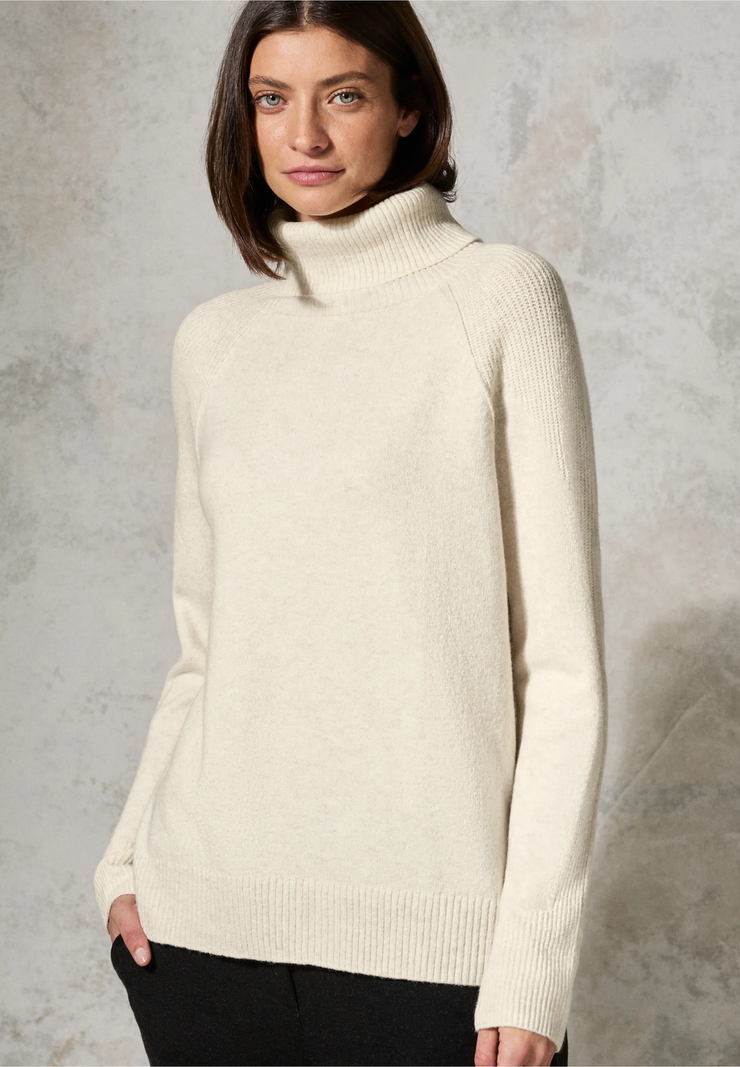 Cecil trui met col, birch white melange