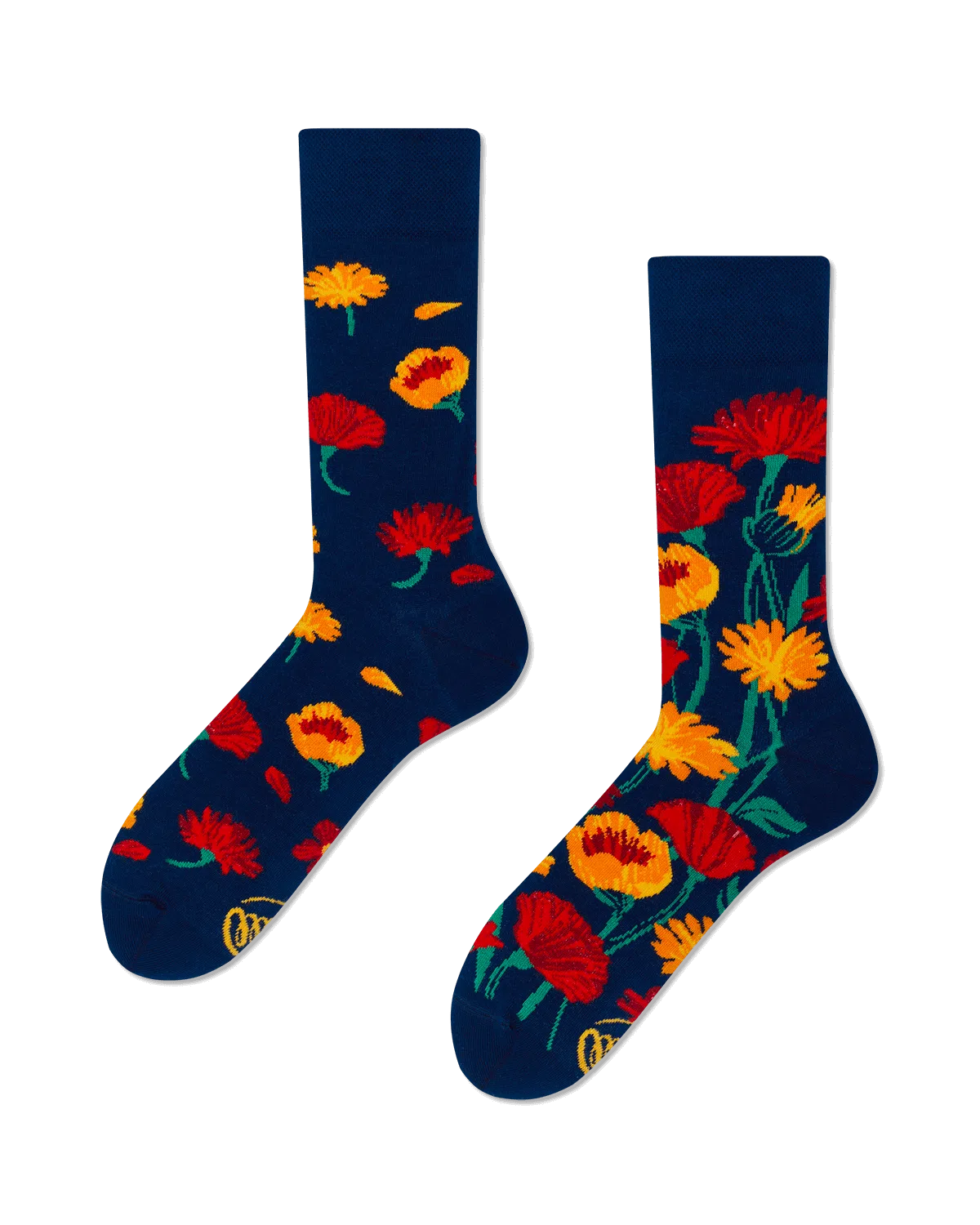 Many Mornings Flower power Navy, blauw