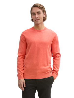 Tom Tailor basic gebreide trui, coral red melange