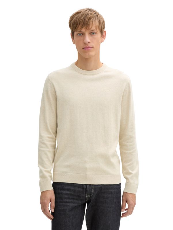 Tom Tailor basic gebreide trui, soft beige melange
