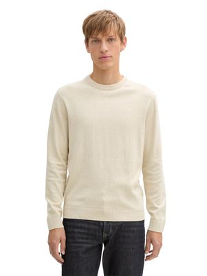 Tom Tailor basic gebreide trui, soft beige melange