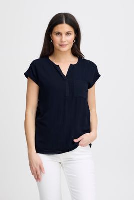 Fransa blouse met korte mouw, Black Iris