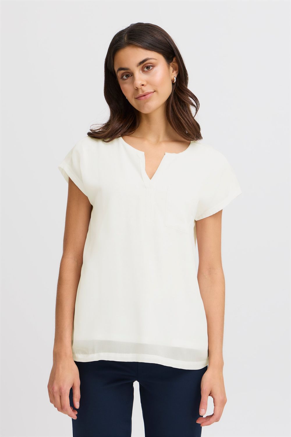 Fransa blouse met korte mouw, Antique