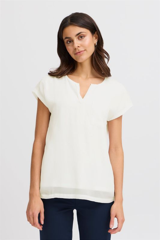 Fransa blouse met korte mouw, Antique