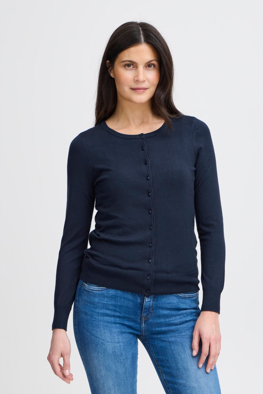 Fransa Zubasic 60 Cardigan, Dark Peacoat