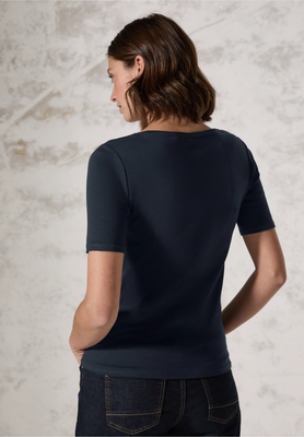 Cecil t-shirt in effen kleur Lena, universal blue