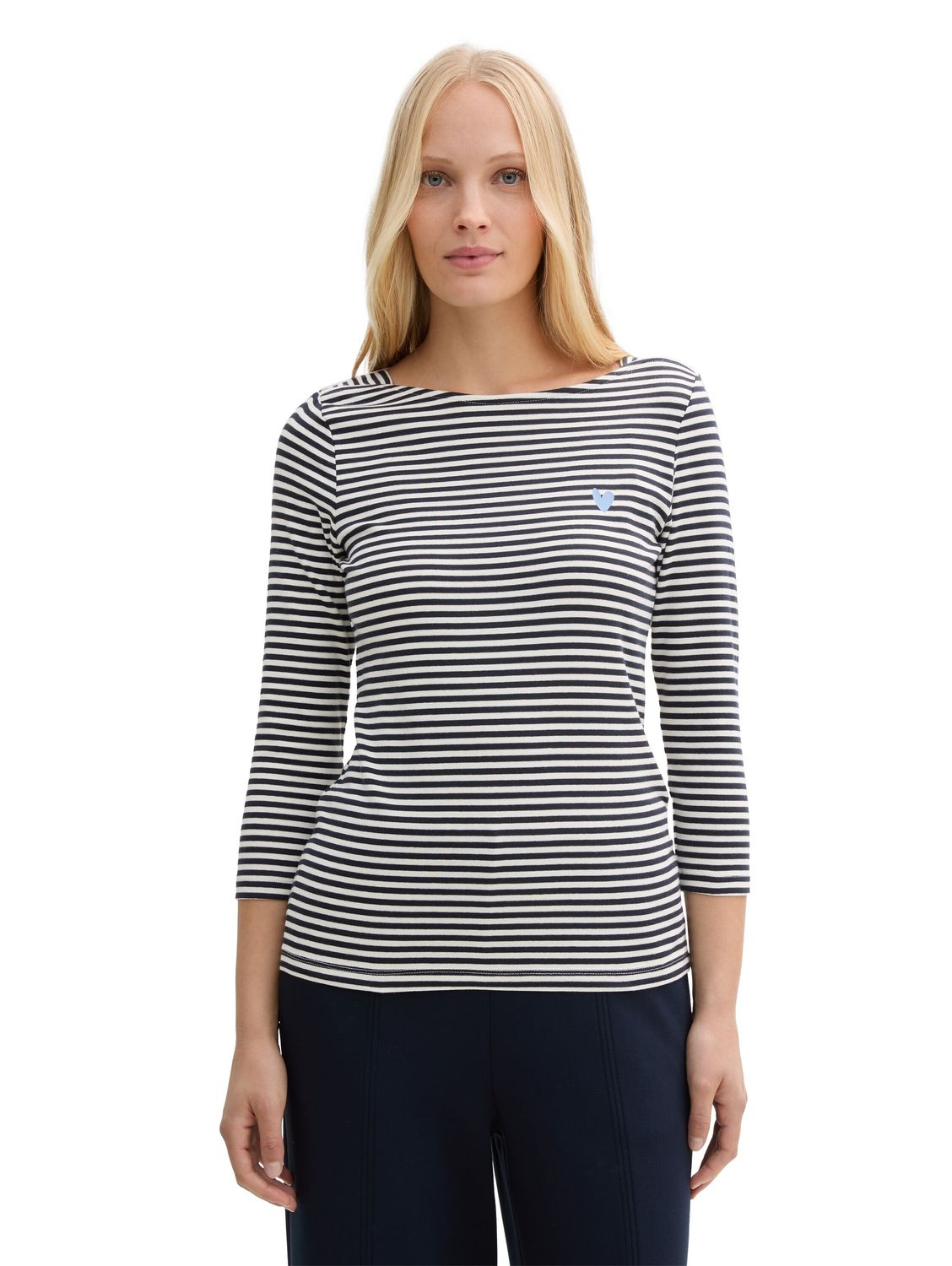 Tom Tailor T-shirt stripe, offwhite navy regular stripe