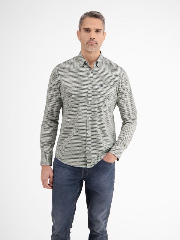Lerros Shirt met lange mouwen, modieus minimaal bedrukt, sage green