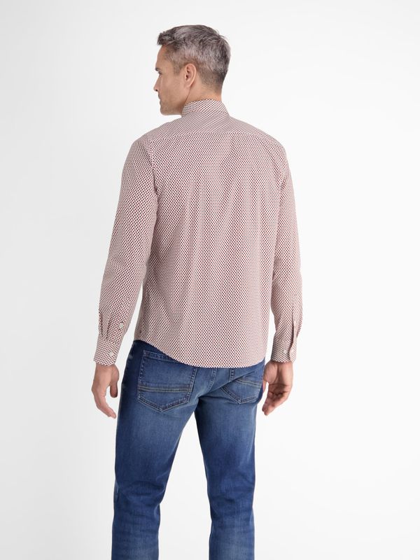 Lerros Shirt met lange mouwen, modieus minimaal bedrukt, urban red