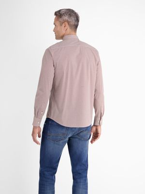 Lerros Shirt met lange mouwen, modieus minimaal bedrukt, urban red