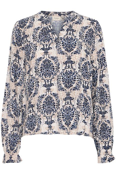 Fransa Flowy Blouse, Moonbeam AOP S