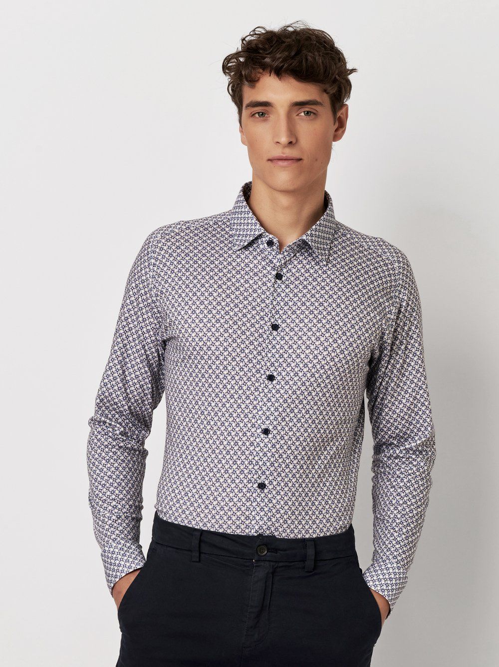 Desoto Casual Ken, denim blue flowers