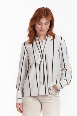 Studio Anneloes Birdy bow blouse, kit/dark blue