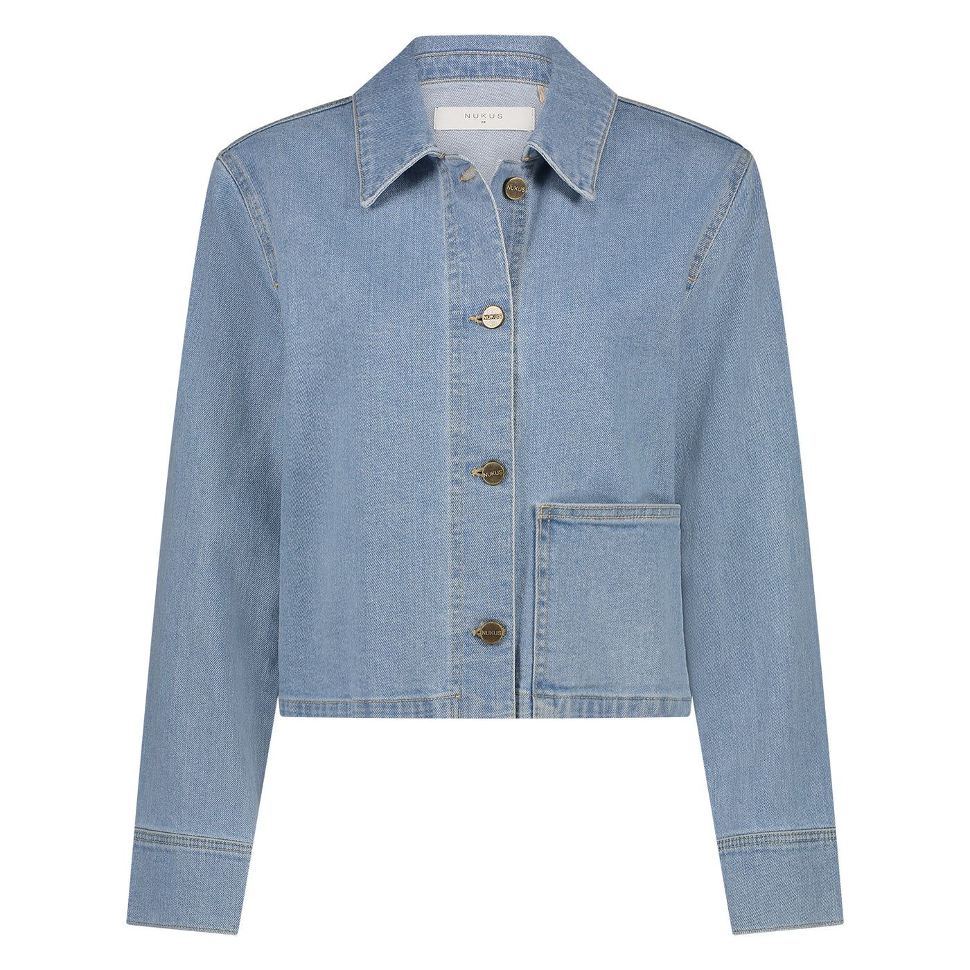 Nukus Sage Jacket,  Bleached Denim, Size: S