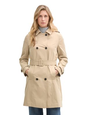 Tom Tailor basic trenchcoat, soft taupe beige