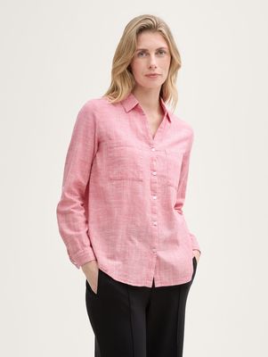 Tom Tailor Blouse met borstzakken, Berry Red
