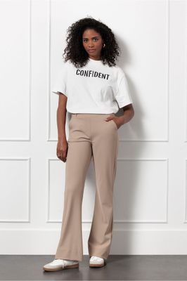 Studio Anneloes Flair bonded trousers, latte