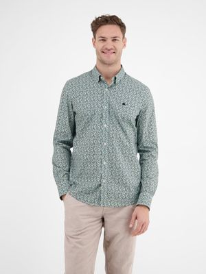 Lerros Shirt met lange mouwen en modieuze print, coastal blue
