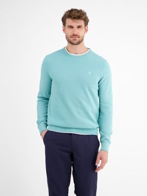 Lerros Lichtgewicht gebreide trui met een smalle ribstructuur, coastal blue