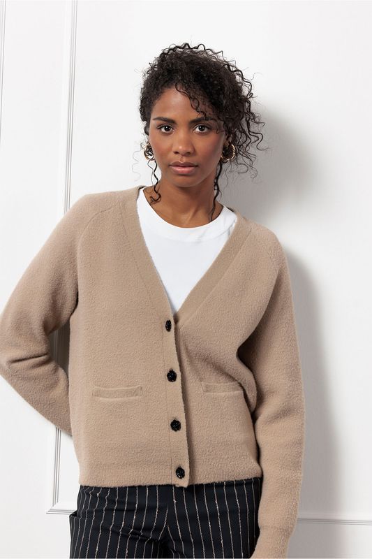 Studio Anneloes Haya mink cardigan, bruin