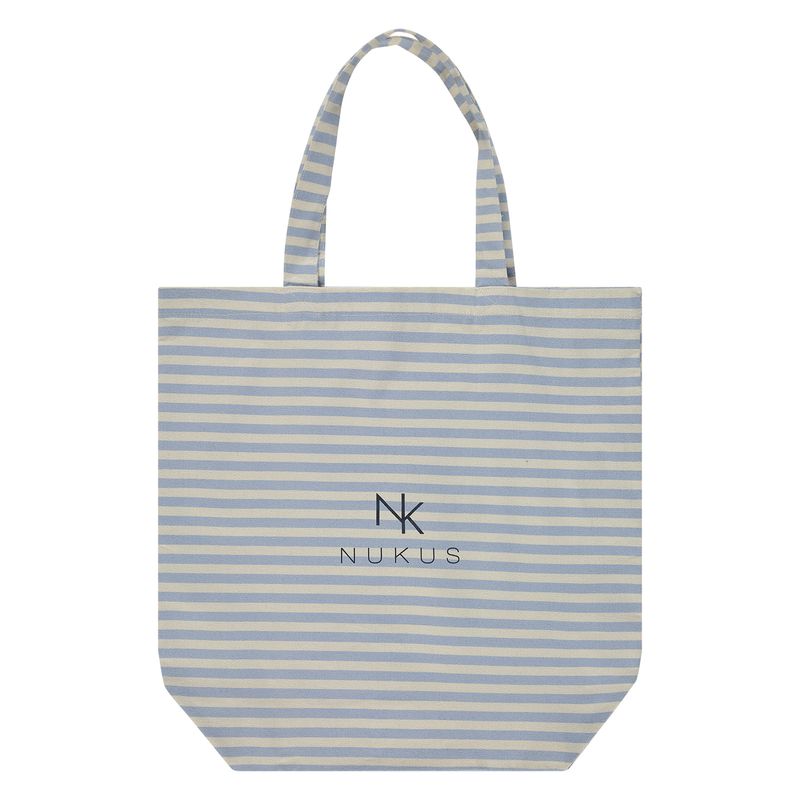 Nukus NK Linen Bag Stripes, Offwhite/Sky
