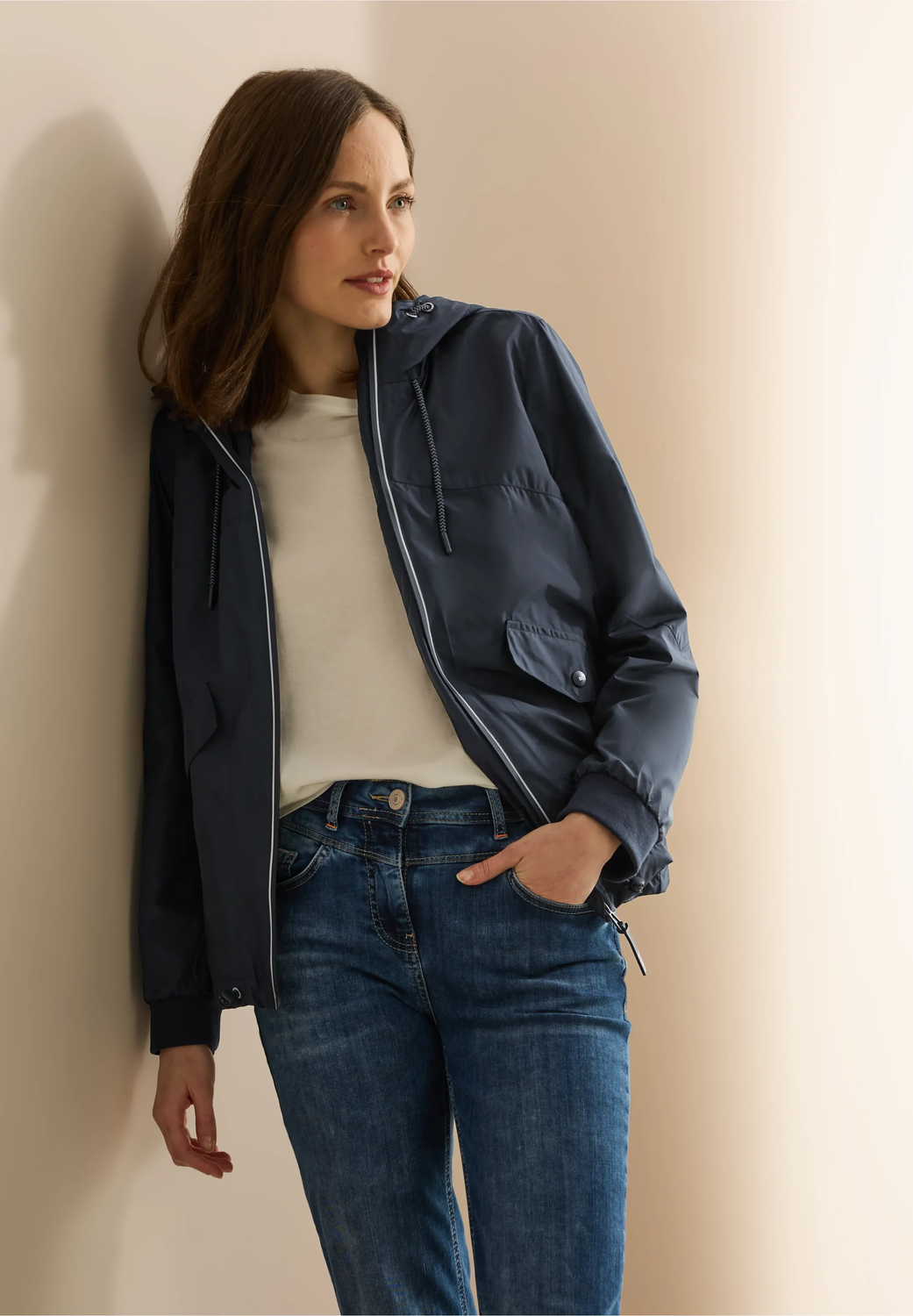 Cecil Windjack met zakken, dark navy blue