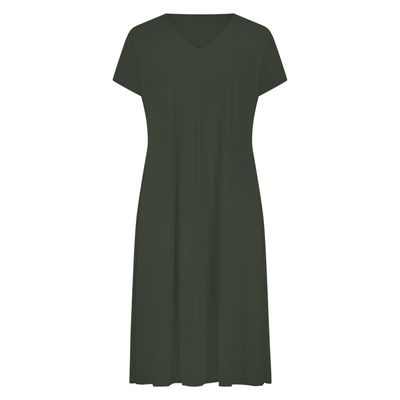 Plus Basics Dress SS - Light, khaki