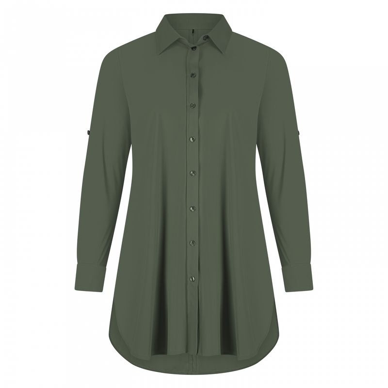 Plus Basics Blouse Long - Light, Khaki