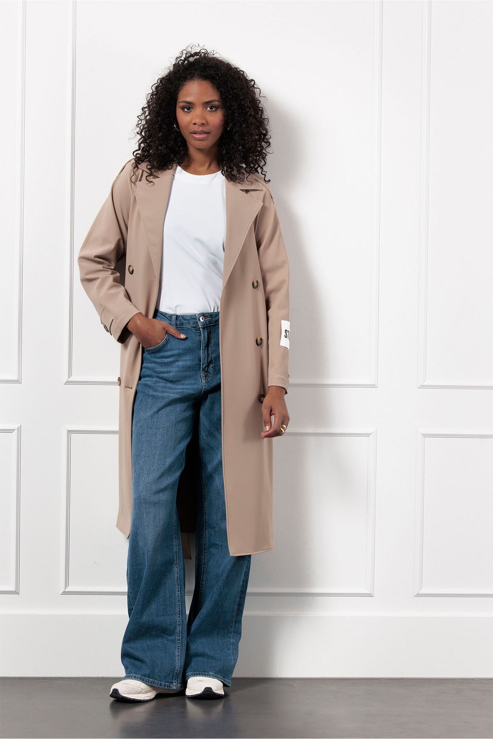 Studio Anneloes Laurine bonded trenchcoat, latte