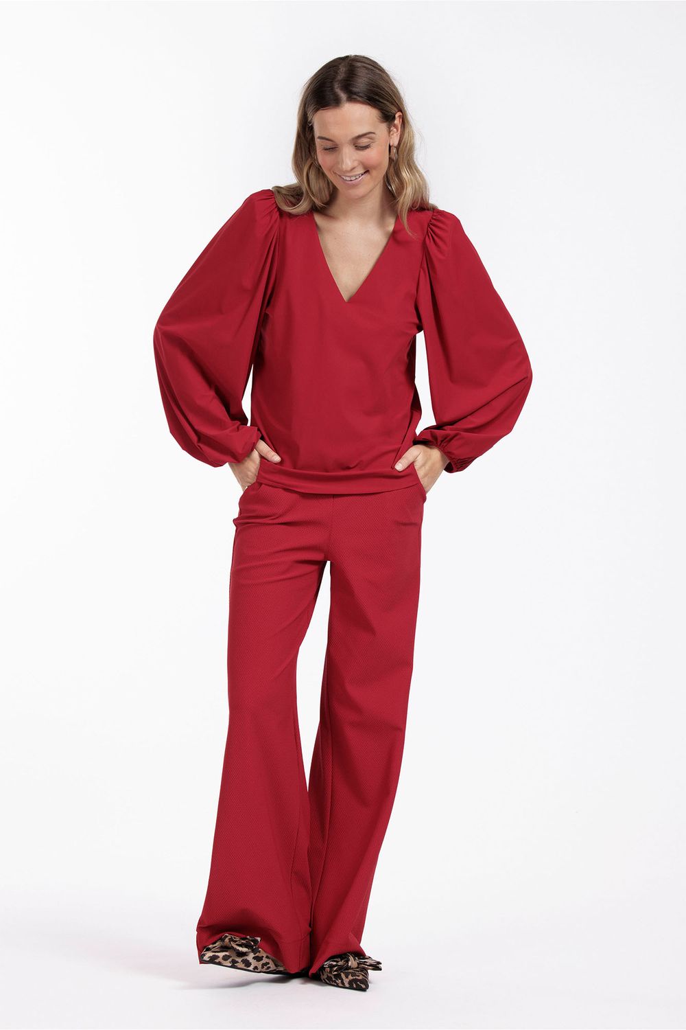 Studio Anneloes Lesha top, deep red