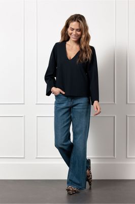 Studio Anneloes Cilou bonded top, dark blue