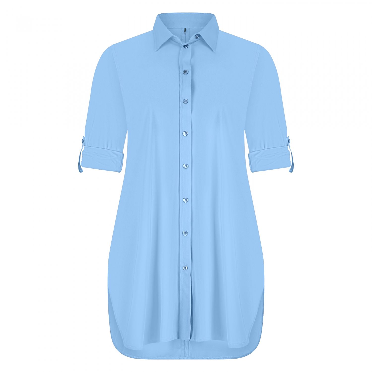 Plus Basics Blouse Long LS, sky