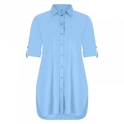 Plus Basics Blouse Long LS, sky