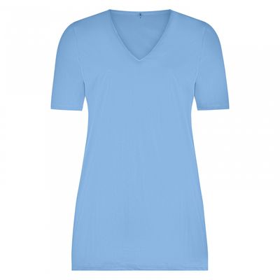 Plus Basics T-shirt met V-hals,  blauw