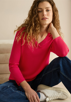 Cecil Trui met V-hals, granita red