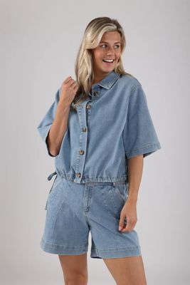 Nukus Jessie Blouse, Bleached Denim