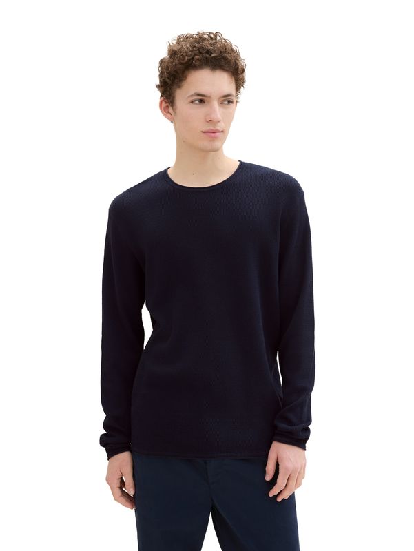 Tom Tailor Gebreide katoenen trui, Sky Captain Blue