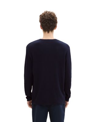 Tom Tailor Gebreide katoenen trui, Sky Captain Blue