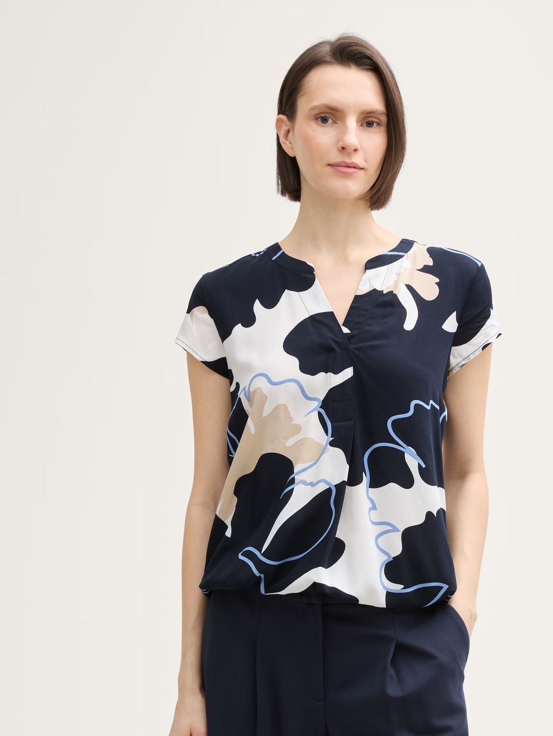 Tom Tailor Blouse met patroon, big floral shapes design