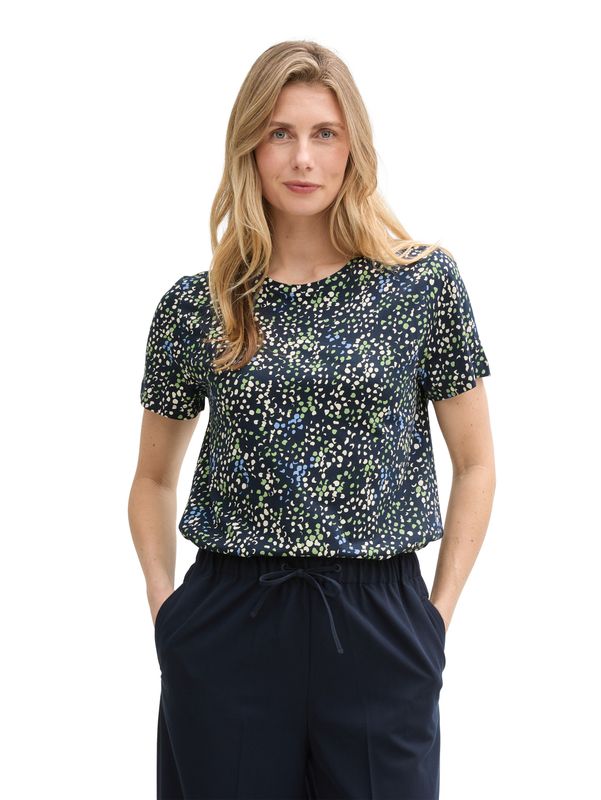 Tom Tailor t-shirt met print, multicolor navy dot structure